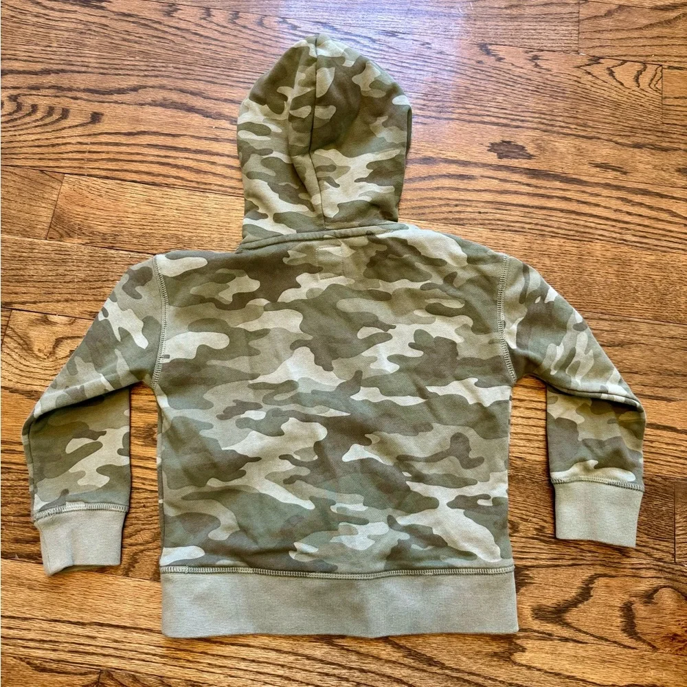 Gap Kids Green Camo Hoodie XS 4-5 Camouflage Pullover Sweatshirt